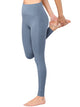WB3019 Women's Peached Seamless Front Leggings with Side Pocket Full-Length Yoga Pants