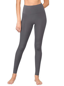 WB3019 Women's Peached Seamless Front Leggings with Side Pocket Full-Length Yoga Pants