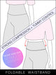 WB3020 Women's Peached Seamless Front & Side Foldable Waisted Leggings with Inner Pocket Full-Length Yoga Pants