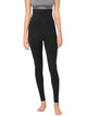 WB3020 Women's Peached Seamless Front & Side Foldable Waisted Leggings with Inner Pocket Full-Length Yoga Pants