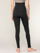 WB3020 Women's Peached Seamless Front & Side Foldable Waisted Leggings with Inner Pocket Full-Length Yoga Pants