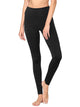 WB3020 Women's Peached Seamless Front & Side Foldable Waisted Leggings with Inner Pocket Full-Length Yoga Pants