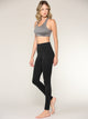 WB3020 Women's Peached Seamless Front & Side Foldable Waisted Leggings with Inner Pocket Full-Length Yoga Pants