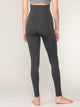WB3020 Women's Peached Seamless Front & Side Foldable Waisted Leggings with Inner Pocket Full-Length Yoga Pants
