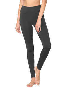 WB3020 Women's Peached Seamless Front & Side Foldable Waisted Leggings with Inner Pocket Full-Length Yoga Pants