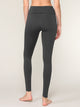 WB3020 Women's Peached Seamless Front & Side Foldable Waisted Leggings with Inner Pocket Full-Length Yoga Pants