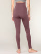 WB3020 Women's Peached Seamless Front & Side Foldable Waisted Leggings with Inner Pocket Full-Length Yoga Pants