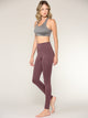 WB3020 Women's Peached Seamless Front & Side Foldable Waisted Leggings with Inner Pocket Full-Length Yoga Pants