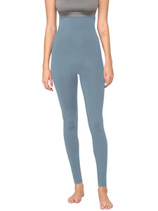 WB3020 Women's Peached Seamless Front & Side Foldable Waisted Leggings with Inner Pocket Full-Length Yoga Pants