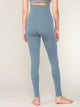 WB3020 Women's Peached Seamless Front & Side Foldable Waisted Leggings with Inner Pocket Full-Length Yoga Pants