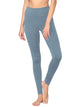 WB3020 Women's Peached Seamless Front & Side Foldable Waisted Leggings with Inner Pocket Full-Length Yoga Pants