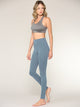 WB3020 Women's Peached Seamless Front & Side Foldable Waisted Leggings with Inner Pocket Full-Length Yoga Pants