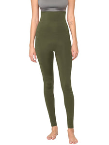 WB3020 Women's Peached Seamless Front & Side Foldable Waisted Leggings with Inner Pocket Full-Length Yoga Pants