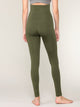 WB3020 Women's Peached Seamless Front & Side Foldable Waisted Leggings with Inner Pocket Full-Length Yoga Pants
