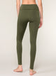 WB3020 Women's Peached Seamless Front & Side Foldable Waisted Leggings with Inner Pocket Full-Length Yoga Pants