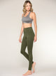 WB3020 Women's Peached Seamless Front & Side Foldable Waisted Leggings with Inner Pocket Full-Length Yoga Pants