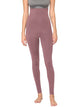 WB3020 Women's Peached Seamless Front & Side Foldable Waisted Leggings with Inner Pocket Full-Length Yoga Pants