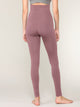 WB3020 Women's Peached Seamless Front & Side Foldable Waisted Leggings with Inner Pocket Full-Length Yoga Pants