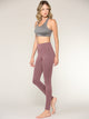 WB3020 Women's Peached Seamless Front & Side Foldable Waisted Leggings with Inner Pocket Full-Length Yoga Pants