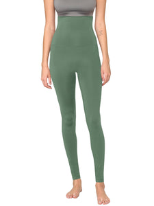 WB3020 Women's Peached Seamless Front & Side Foldable Waisted Leggings with Inner Pocket Full-Length Yoga Pants