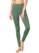 WB3020 Women's Peached Seamless Front & Side Foldable Waisted Leggings with Inner Pocket Full-Length Yoga Pants