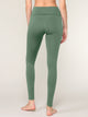WB3020 Women's Peached Seamless Front & Side Foldable Waisted Leggings with Inner Pocket Full-Length Yoga Pants