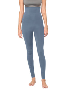 WB3020 Women's Peached Seamless Front & Side Foldable Waisted Leggings with Inner Pocket Full-Length Yoga Pants
