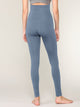 WB3020 Women's Peached Seamless Front & Side Foldable Waisted Leggings with Inner Pocket Full-Length Yoga Pants