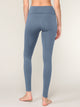 WB3020 Women's Peached Seamless Front & Side Foldable Waisted Leggings with Inner Pocket Full-Length Yoga Pants
