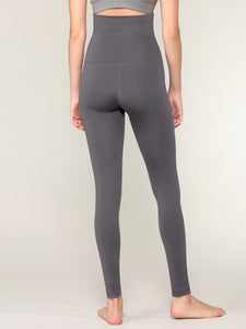 WB3020 Women's Peached Seamless Front & Side Foldable Waisted Leggings with Inner Pocket Full-Length Yoga Pants