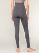 WB3020 Women's Peached Seamless Front & Side Foldable Waisted Leggings with Inner Pocket Full-Length Yoga Pants