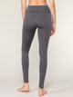 WB3020 Women's Peached Seamless Front & Side Foldable Waisted Leggings with Inner Pocket Full-Length Yoga Pants
