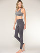 WB3020 Women's Peached Seamless Front & Side Foldable Waisted Leggings with Inner Pocket Full-Length Yoga Pants