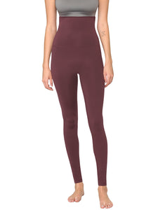 WB3020 Women's Peached Seamless Front & Side Foldable Waisted Leggings with Inner Pocket Full-Length Yoga Pants
