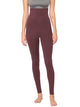 WB3020 Women's Peached Seamless Front & Side Foldable Waisted Leggings with Inner Pocket Full-Length Yoga Pants