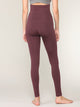 WB3020 Women's Peached Seamless Front & Side Foldable Waisted Leggings with Inner Pocket Full-Length Yoga Pants