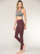 WB3020 Women's Peached Seamless Front & Side Foldable Waisted Leggings with Inner Pocket Full-Length Yoga Pants