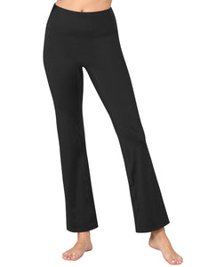 WB3021 Peached Seamless Front & Side Leggings with Inner Pocket Ankle Boot Cut Yoga Pants