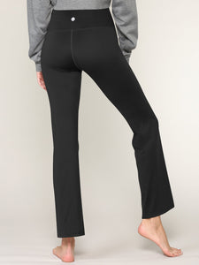 WB3021 Peached Seamless Front & Side Leggings with Inner Pocket Ankle Boot Cut Yoga Pants