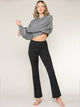 WB3021 Peached Seamless Front & Side Leggings with Inner Pocket Ankle Boot Cut Yoga Pants