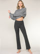WB3021 Peached Seamless Front & Side Leggings with Inner Pocket Ankle Boot Cut Yoga Pants