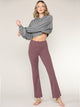 WB3021 Peached Seamless Front & Side Leggings with Inner Pocket Ankle Boot Cut Yoga Pants