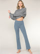 WB3021 Peached Seamless Front & Side Leggings with Inner Pocket Ankle Boot Cut Yoga Pants