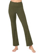 WB3021 Peached Seamless Front & Side Leggings with Inner Pocket Ankle Boot Cut Yoga Pants