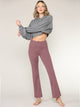 WB3021 Peached Seamless Front & Side Leggings with Inner Pocket Ankle Boot Cut Yoga Pants