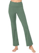 WB3021 Peached Seamless Front & Side Leggings with Inner Pocket Ankle Boot Cut Yoga Pants