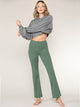 WB3021 Peached Seamless Front & Side Leggings with Inner Pocket Ankle Boot Cut Yoga Pants