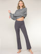 WB3021 Peached Seamless Front & Side Leggings with Inner Pocket Ankle Boot Cut Yoga Pants