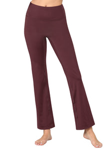 WB3021 Peached Seamless Front & Side Leggings with Inner Pocket Ankle Boot Cut Yoga Pants