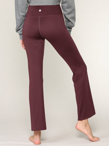 WB3021 Peached Seamless Front & Side Leggings with Inner Pocket Ankle Boot Cut Yoga Pants
